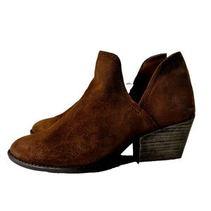 Steve Madden Booties Womens 10M Adelphie V Cut Western Booties Brown Suede